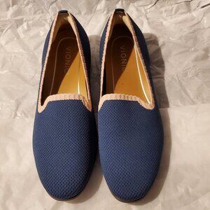 Vionic Willa Knit Slip On Stylish Blue Flat Shoes 7.5